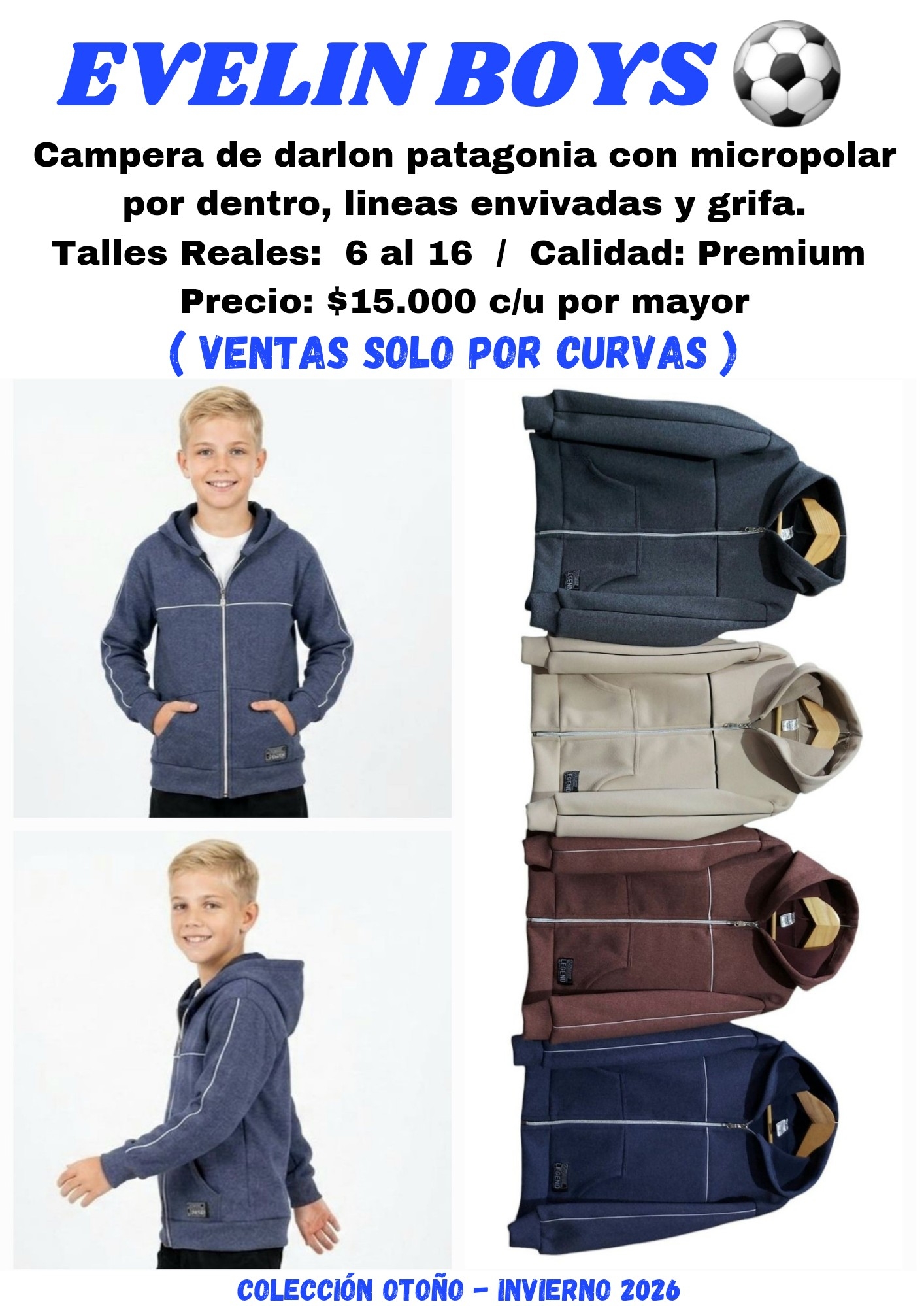 Campera con Líneas Envivadas y Grifa - Imagen 1
