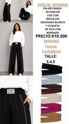 Pantalon Palazo con Linea y Grifa