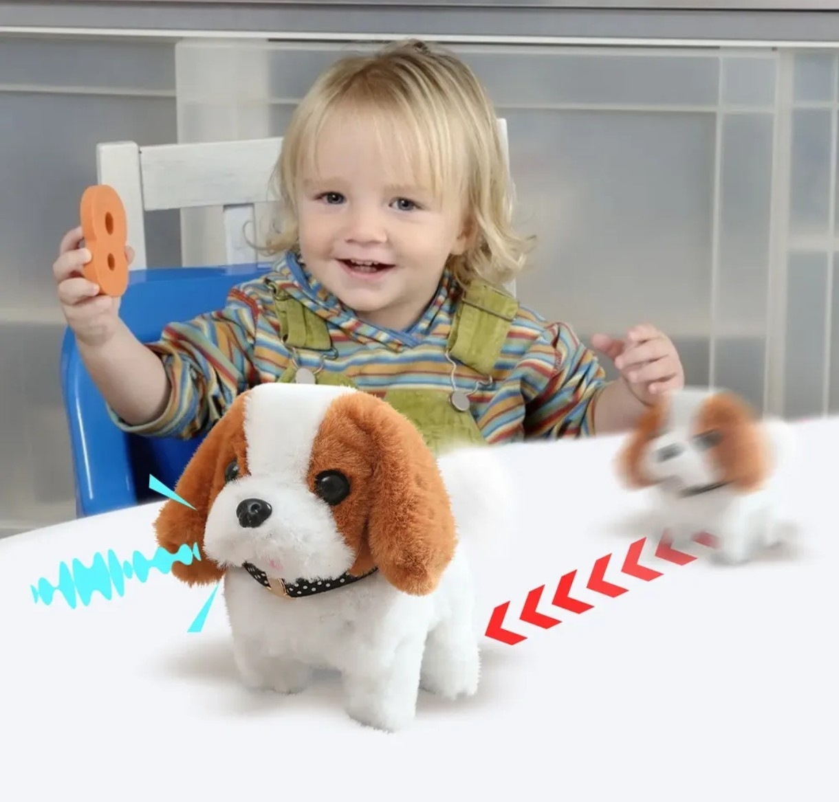 Juguete Peluche Perrito Interactivo Camina y Ladras Pilas 18×14× 8 Cm, Jugueteria - Imagen 2