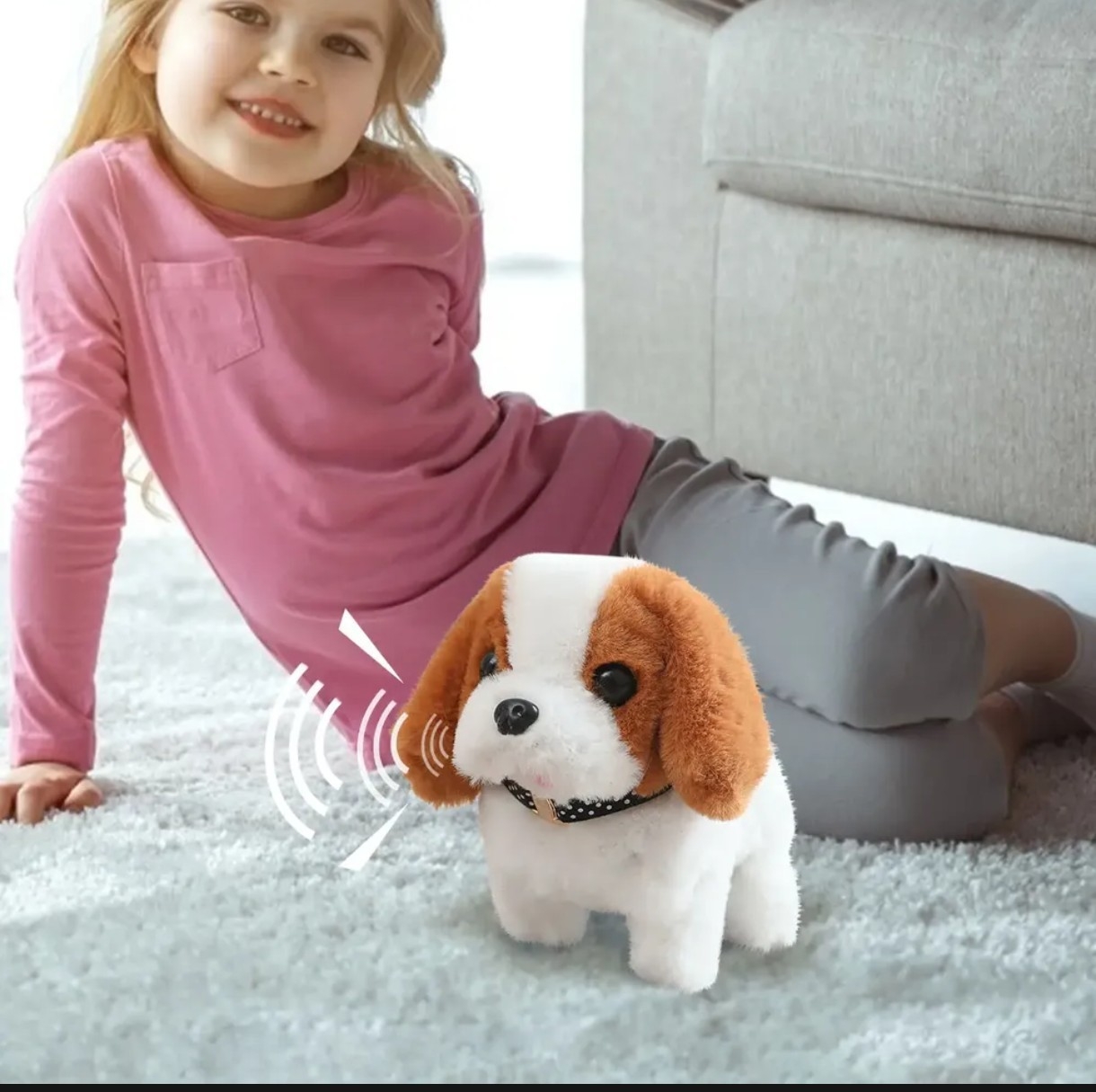 Juguete Peluche Perrito Interactivo Camina y Ladras Pilas 18×14× 8 Cm, Jugueteria - Imagen 4