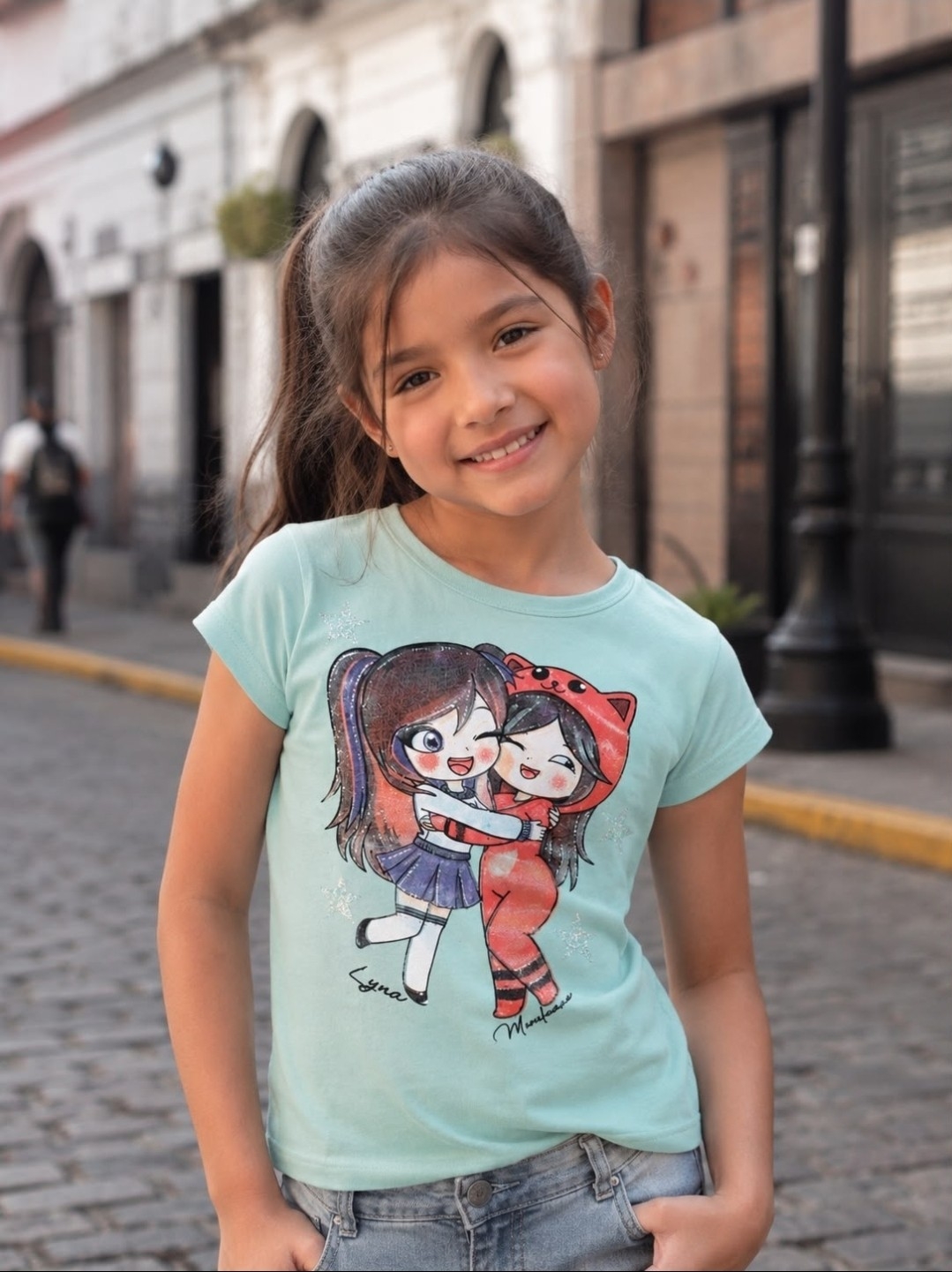Remera Moodal de Lyna y Mandarín para Nena. - Imagen 2