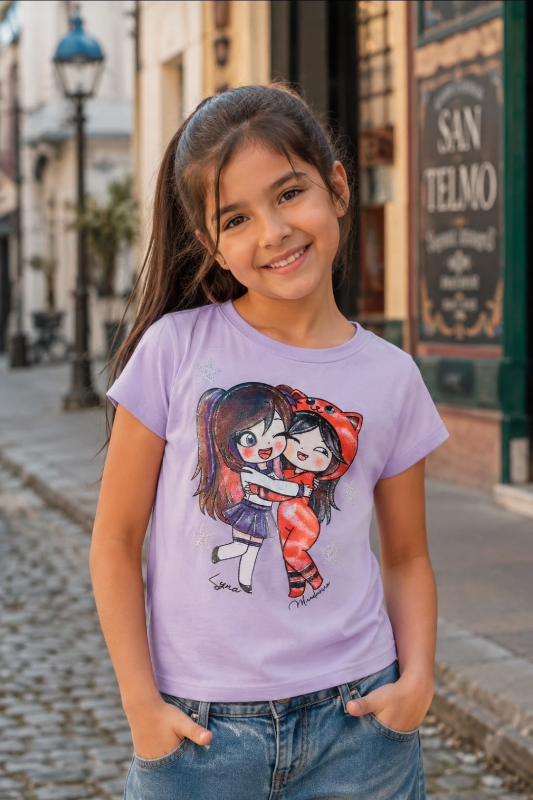 Remera Moodal de Lyna y Mandarín para Nena. - Imagen 4