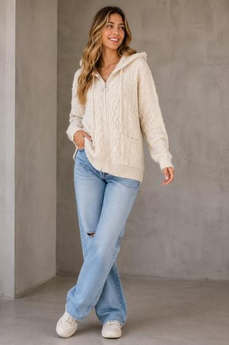 Cardigan con Cierre Bremer Doble Frizz