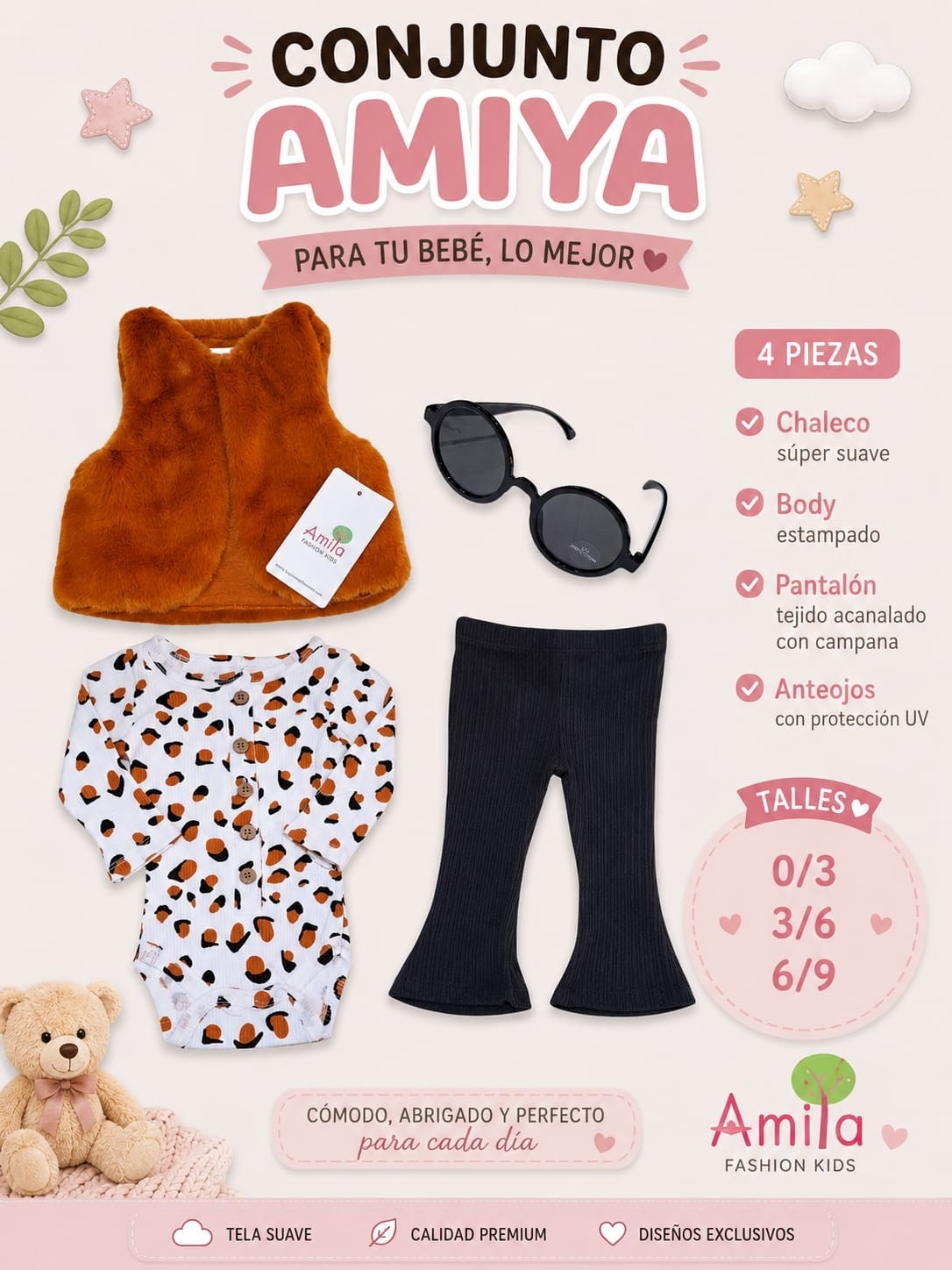 Conjunto Chaleco C/anteojos Amiya - Imagen 1