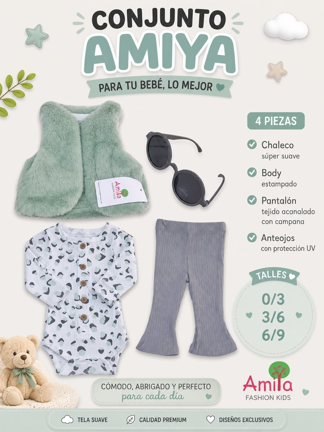 Conjunto Chaleco C/anteojos Amiya - Imagen 3