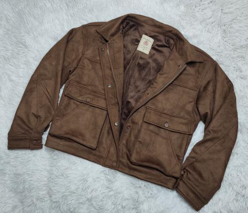 Campera Gamuza con Piel M-l-xl-2xl-3xl