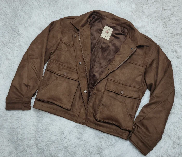 Campera Gamuza con Piel M-l-xl-2xl-3xl
