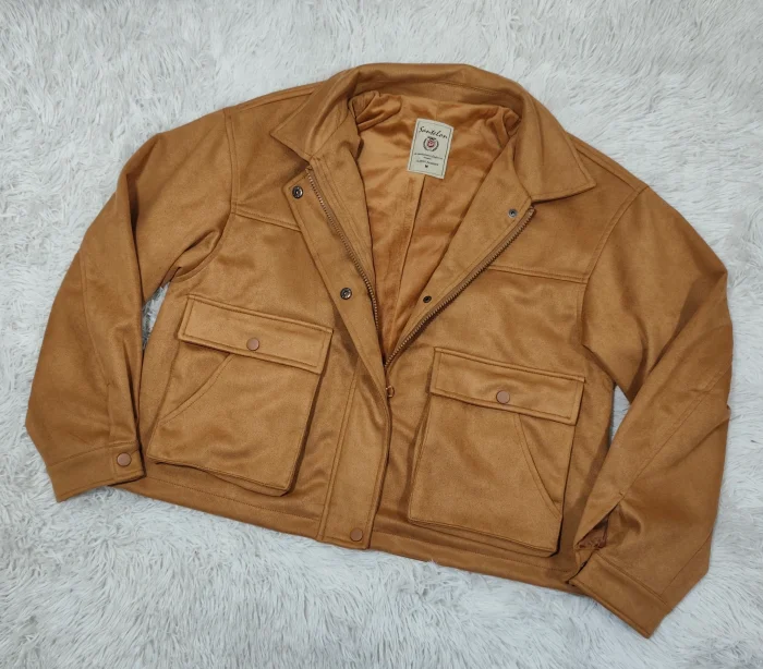 Campera Gamuza con Piel M-l-xl-2xl-3xl