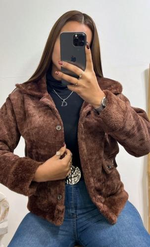 Campera Shenil Importada con Piel