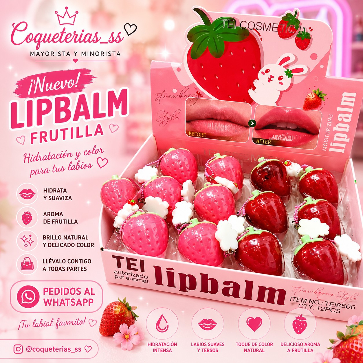 Lip Balm Tei Frutilla - Imagen 1