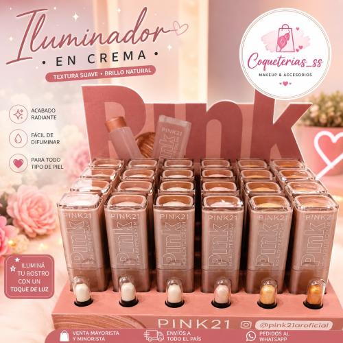 Iluminador en Crema Pink21