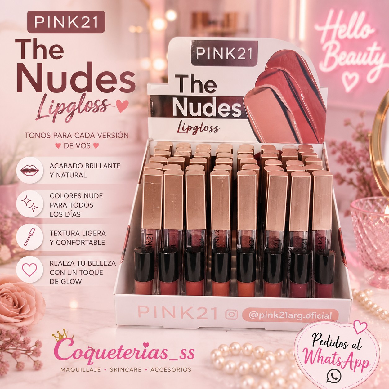 Lip Gloss Matte Pink21 - Imagen 1