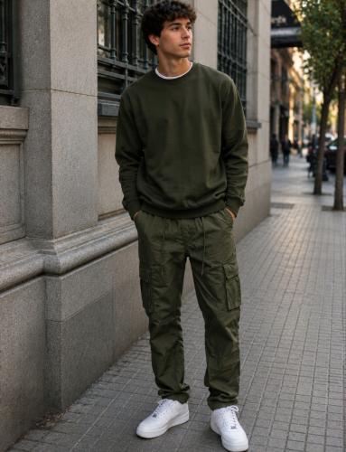 Pantalón Cargo Recto Importado de Gabardina