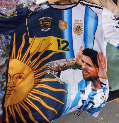 Camiseta River Boca y Argentina Mitad