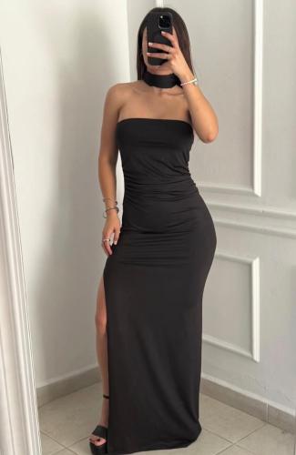 Vestido Estraple con Laso Largo