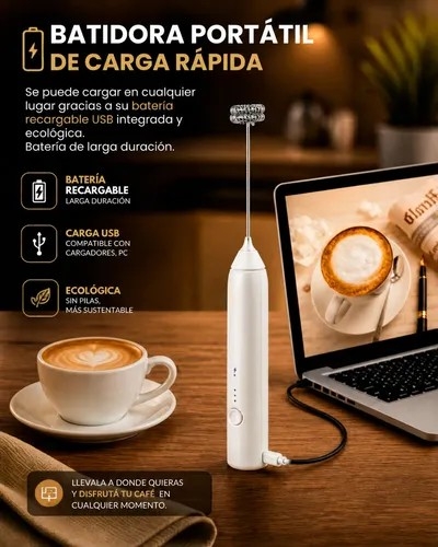 Batidora Espumador de Café Recargable Usb - Imagen 1