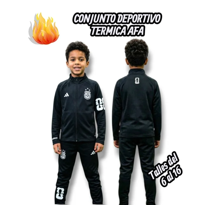 Conjunto Deportivo Térmico Afa 
tela Lycra Térmica
color Negro