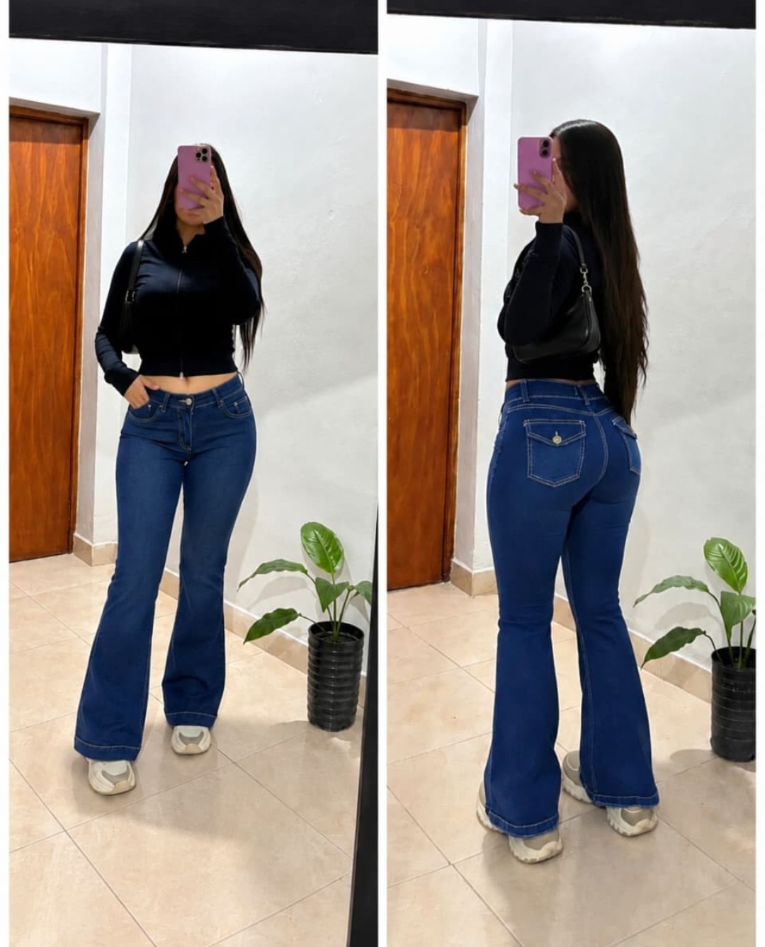 Jeans Tiro bajo Oxford - Imagen 4