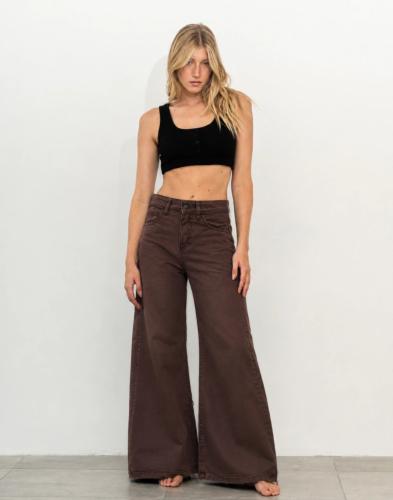 Pantalón Full Wide Leg Chocolate