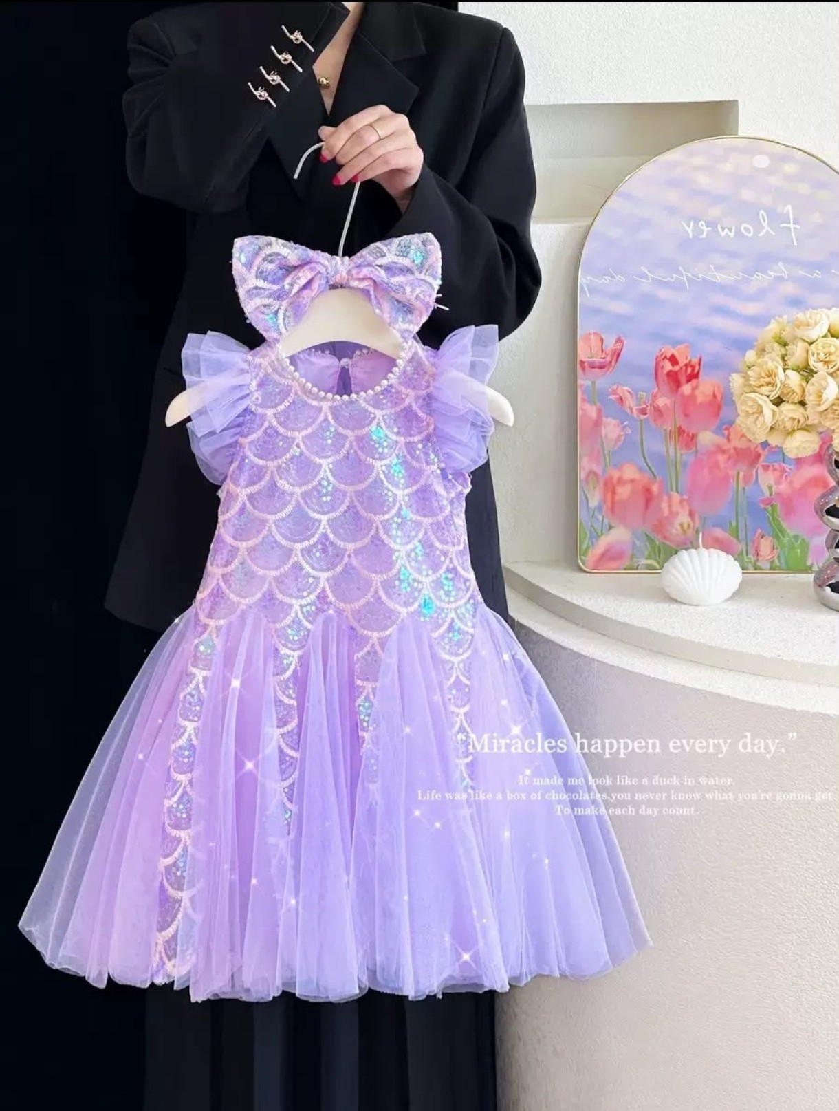 Vestido Corto Tk20 Lila Importado - Imagen 3