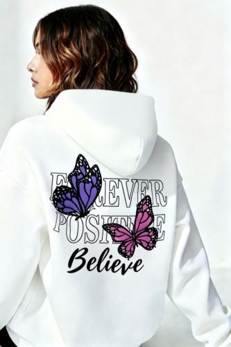 739-buzo Believe con Capucha/bolsillo-algodon Frizado