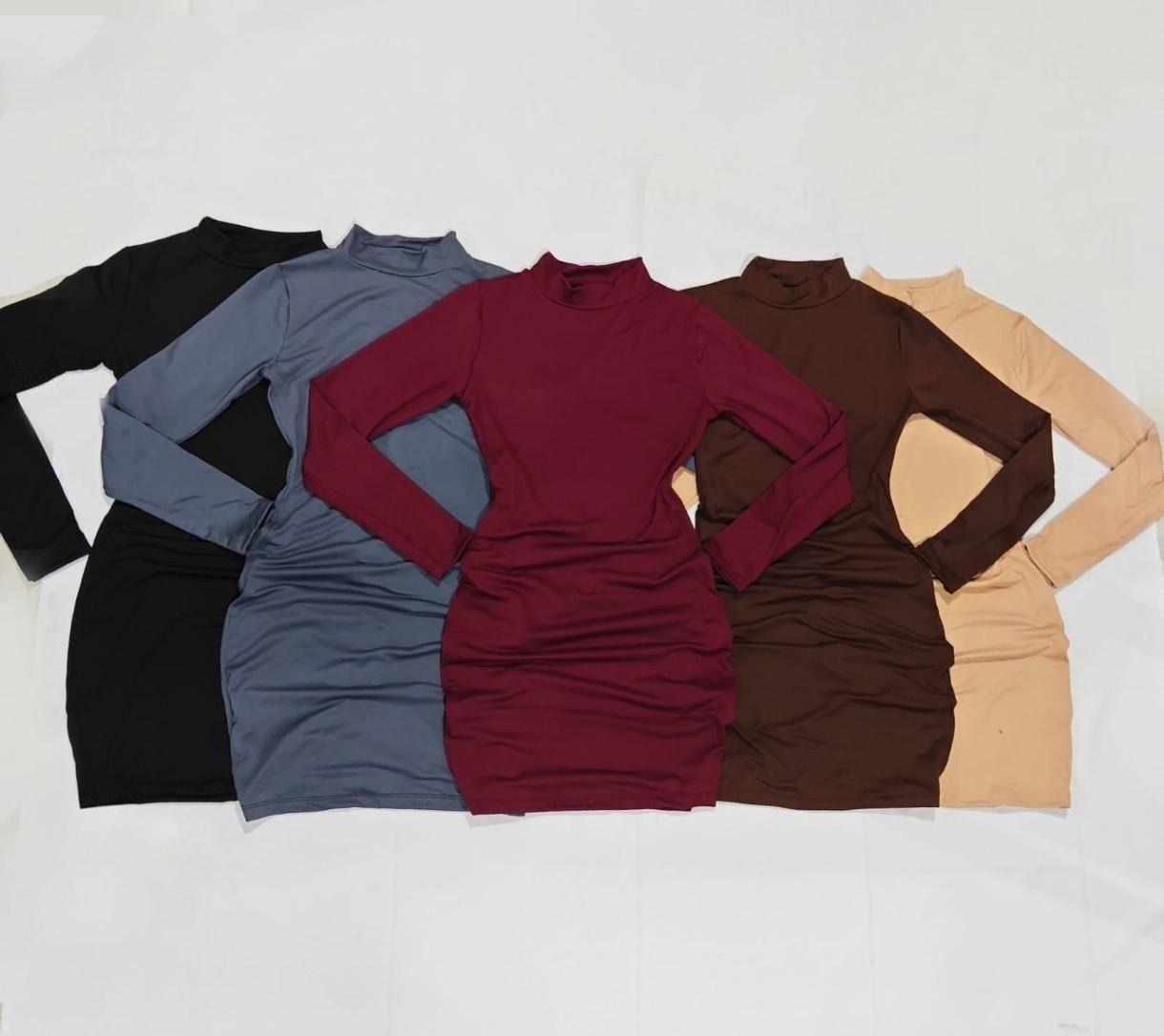Vestido Media Polera Modal Soft Manga Larga Mujer Invierno Dama Abrigo - Imagen 1