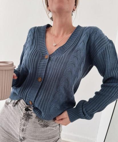 Cardigan Lana Acrílica Mujer Invierno Buzo Sweater Sweater Abrigo Dama Poleron Polera