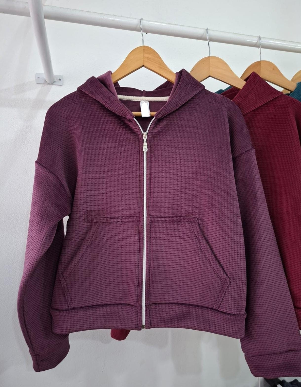 Campera Waffle Plush Talle Especial Mujer Invierno Dama Abrigo Sweater Sweater Camisa - Imagen 3