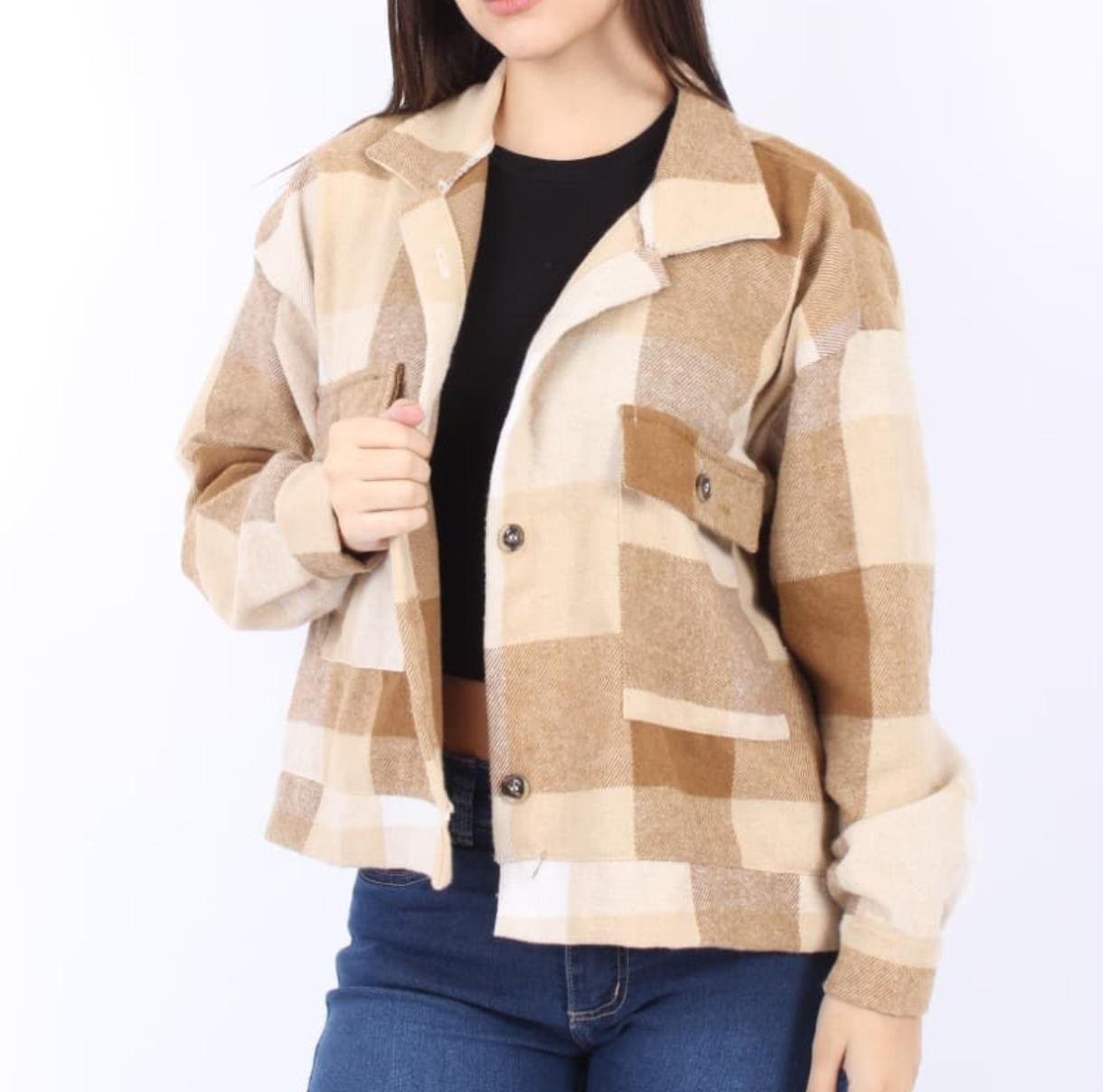 Camisaco Corto Mujer Invierno Buzo Sweater Sweater Abrigo Dama Campera Poleron - Imagen 2