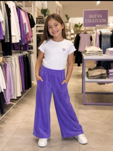 Pantalón Palazo con Bolsillo  Sarakey con Piel