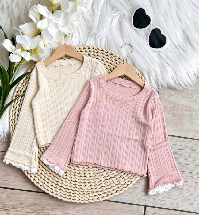 Camiseta Alba Doble Boladito Mangas Morley Poli Importado