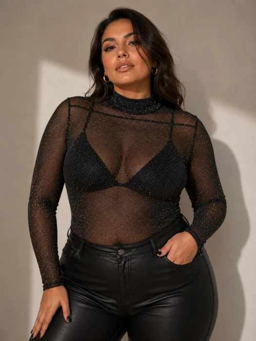 Body Polera Tul con Gliter Grande