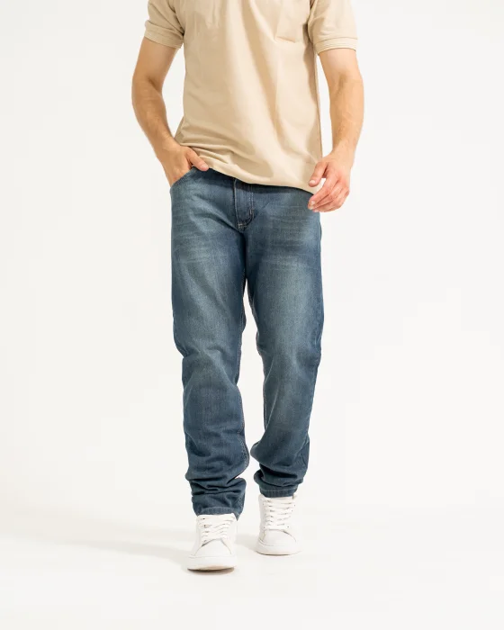 Corte Recto Jeans Rigido Oxido Azul