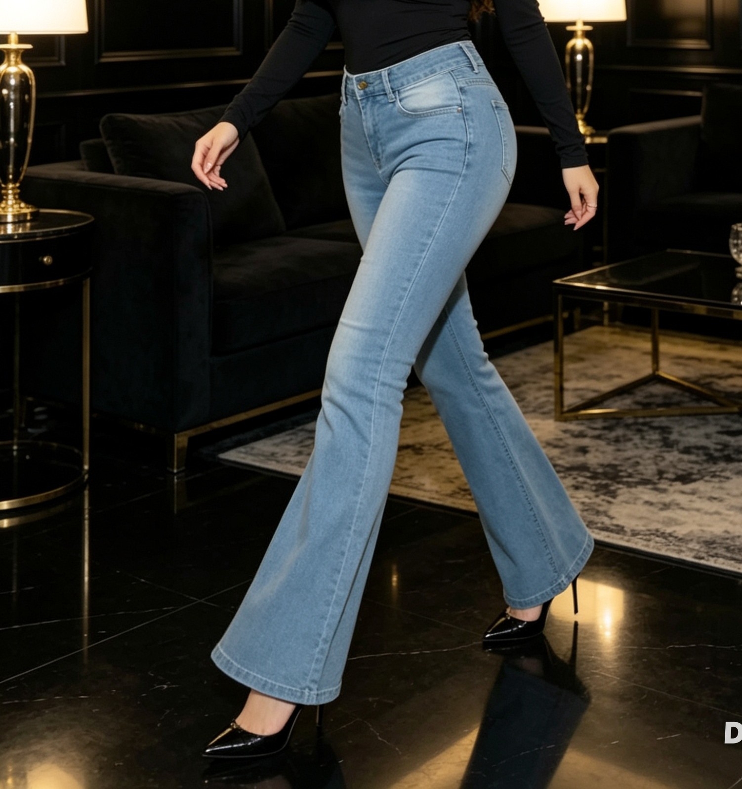 Pantalón Oxford Elastizado Tiro Medio - Imagen 3