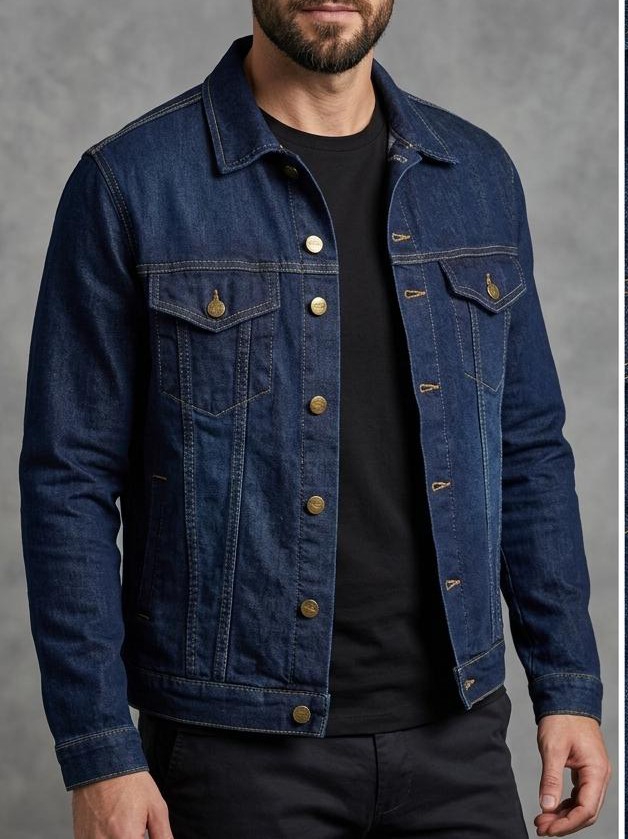 Campera de Jean Azul Localizada - Imagen 1