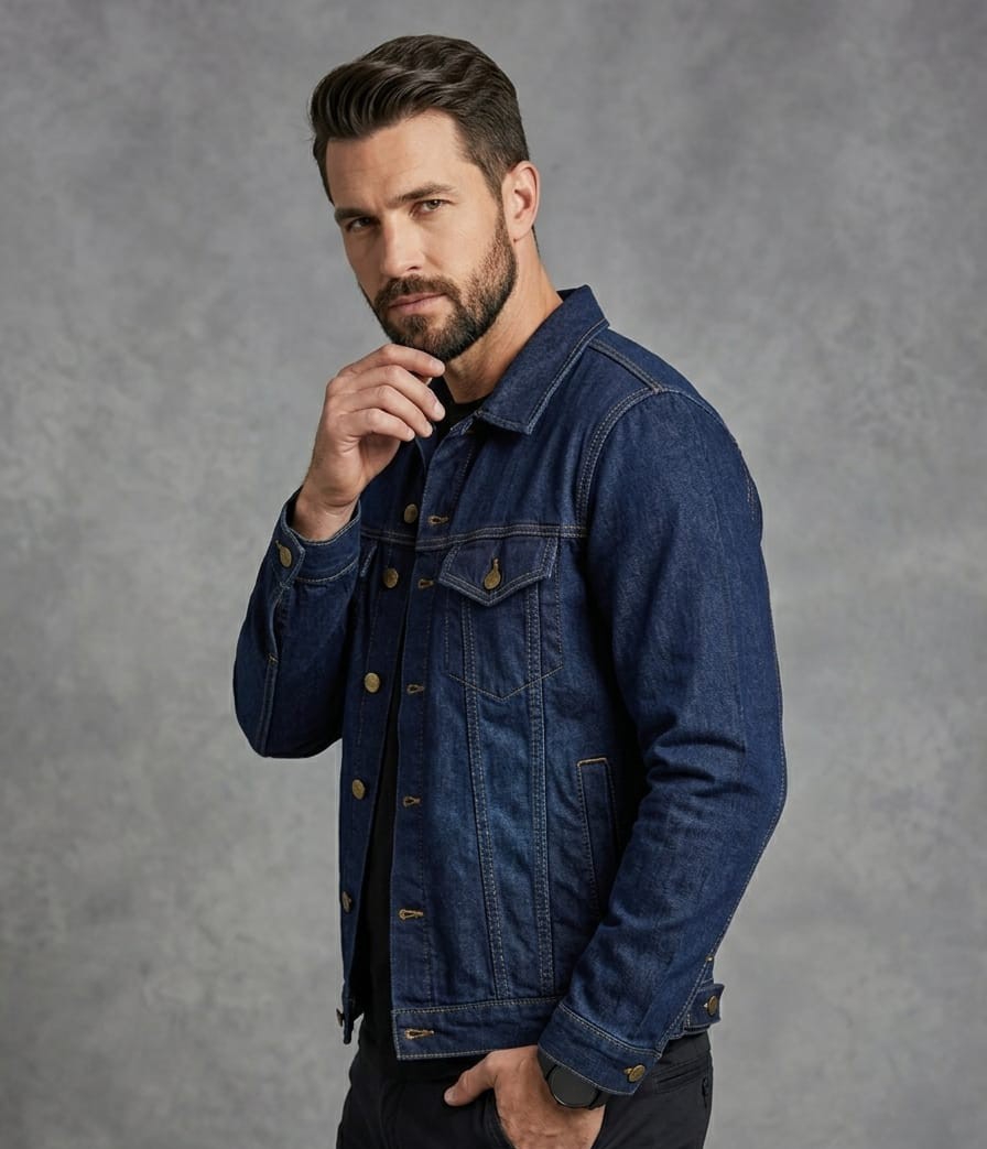 Campera de Jean Azul Localizada - Imagen 3