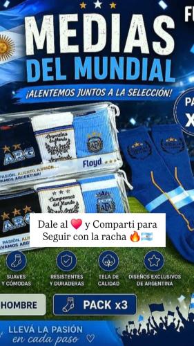 Pack X3 Medias Floyd  26m Argentina Campeon Algodon