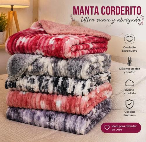 Mantas Piel de Conejo con Corderito