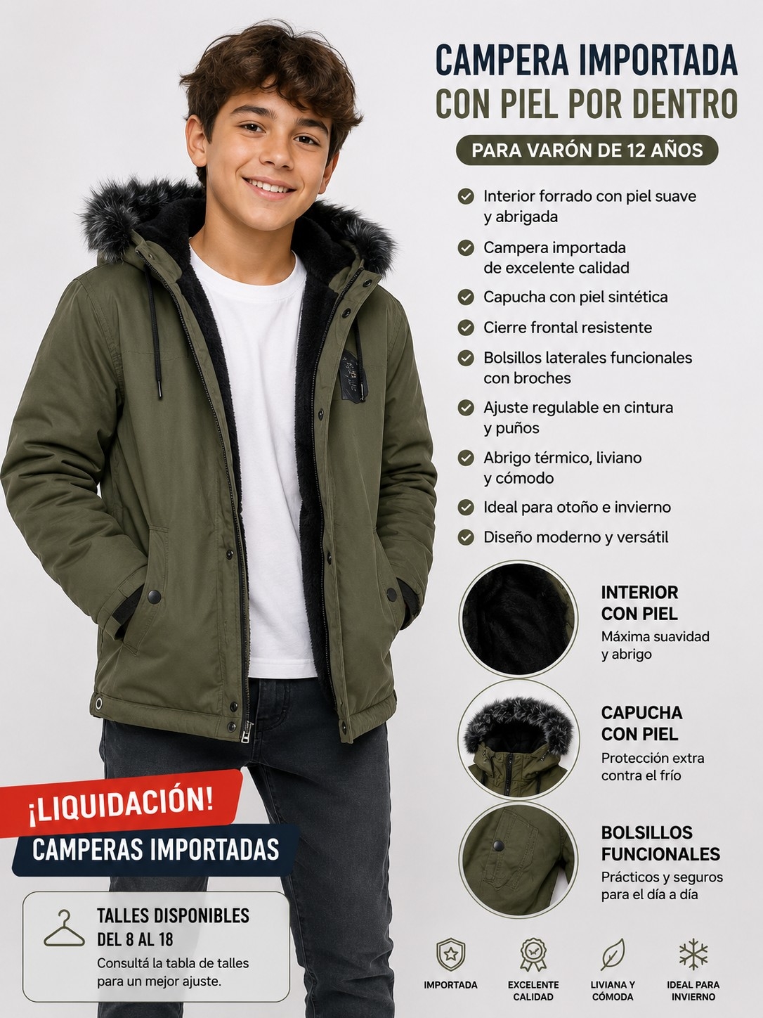 Campera de Nene con Corderito por Dentro - Imagen 1