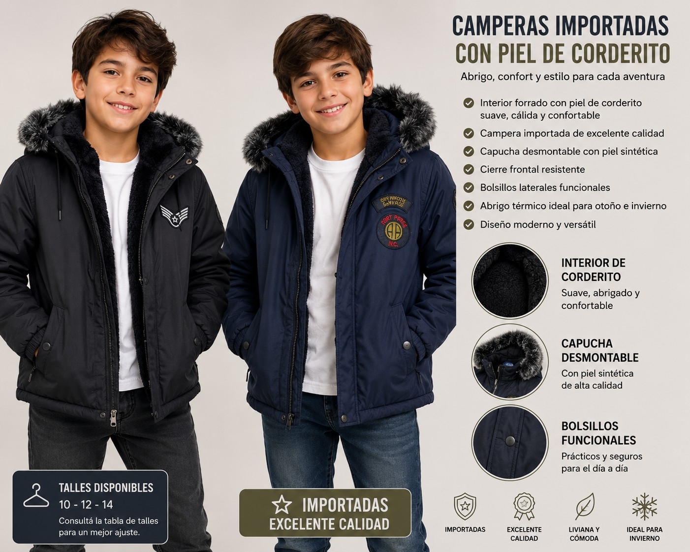 Campera de Nene con Corderito por Dentro - Imagen 2