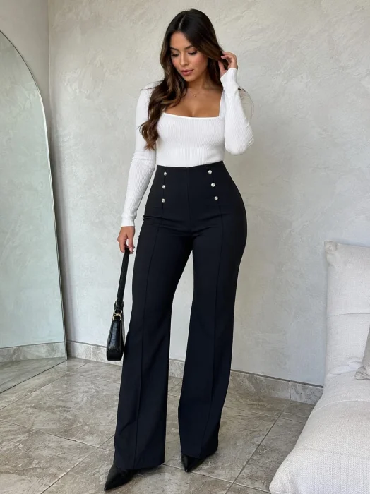 Pantalon Wide Leg Bengalina Excelente Calidad