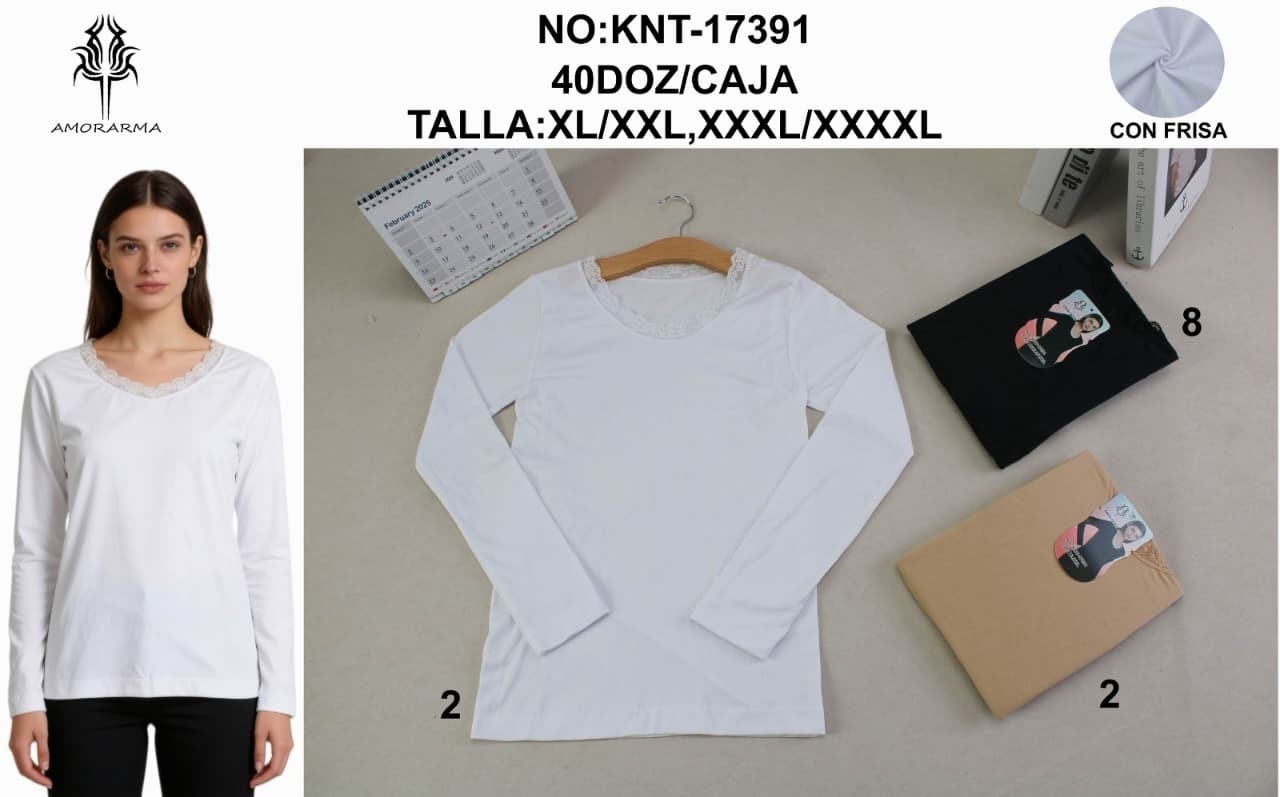 Camiseta Termica Cuello Encaje - Imagen 2