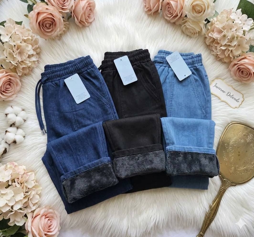 Palazo Semi Jeans con Piel Excelente Calidad - Imagen 2