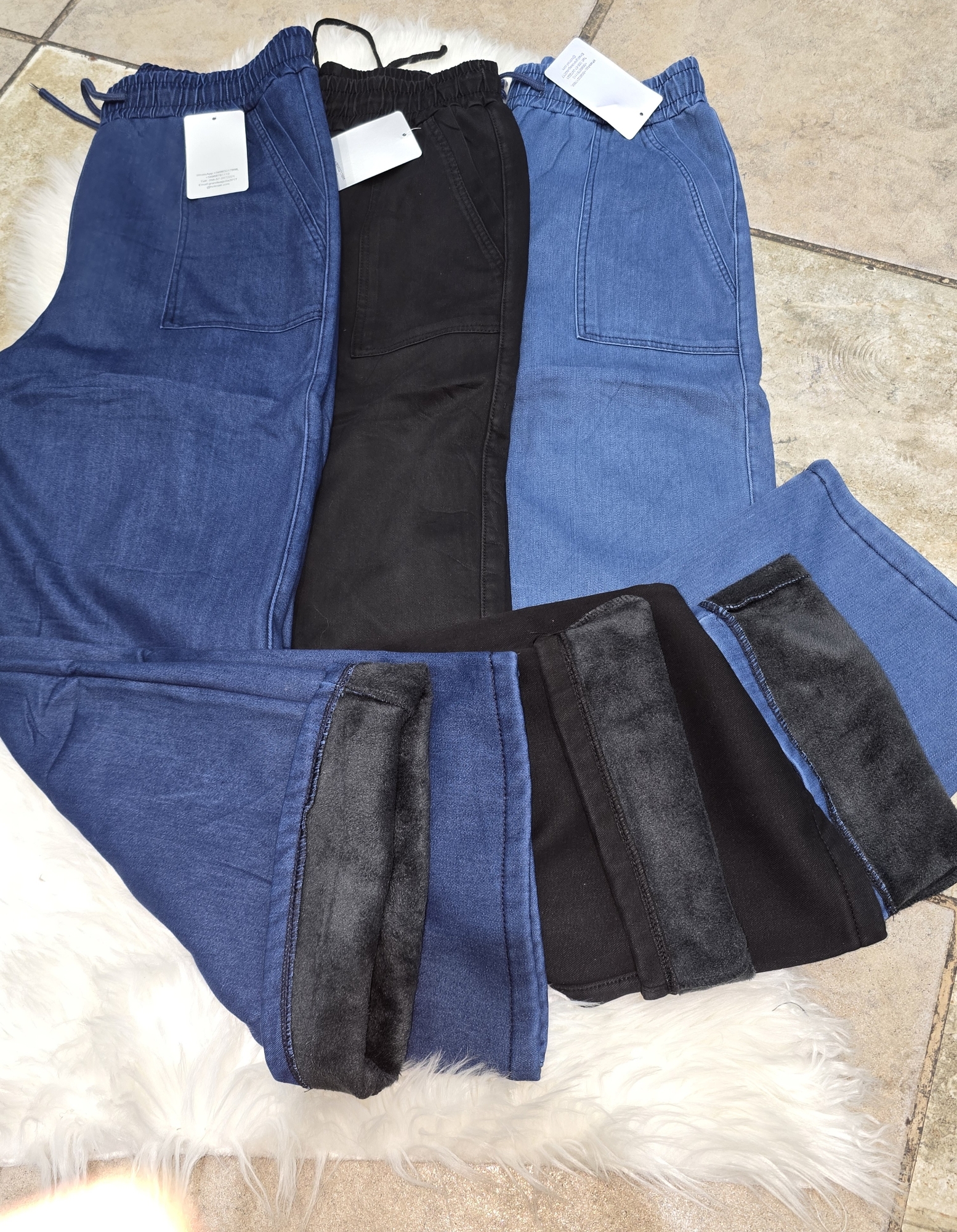 Palazo Semi Jeans con Piel Excelente Calidad - Imagen 7