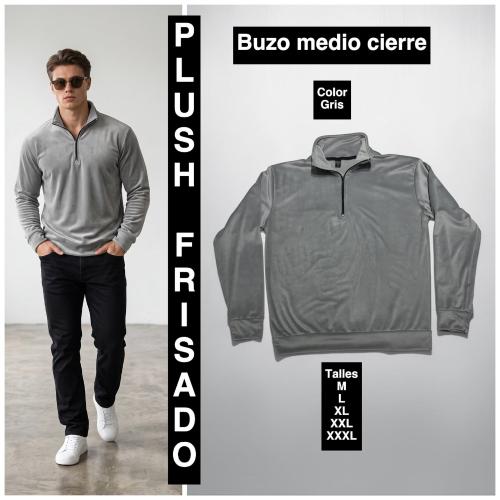 Buzos Medio Cierre de Plush Bifas Frizados