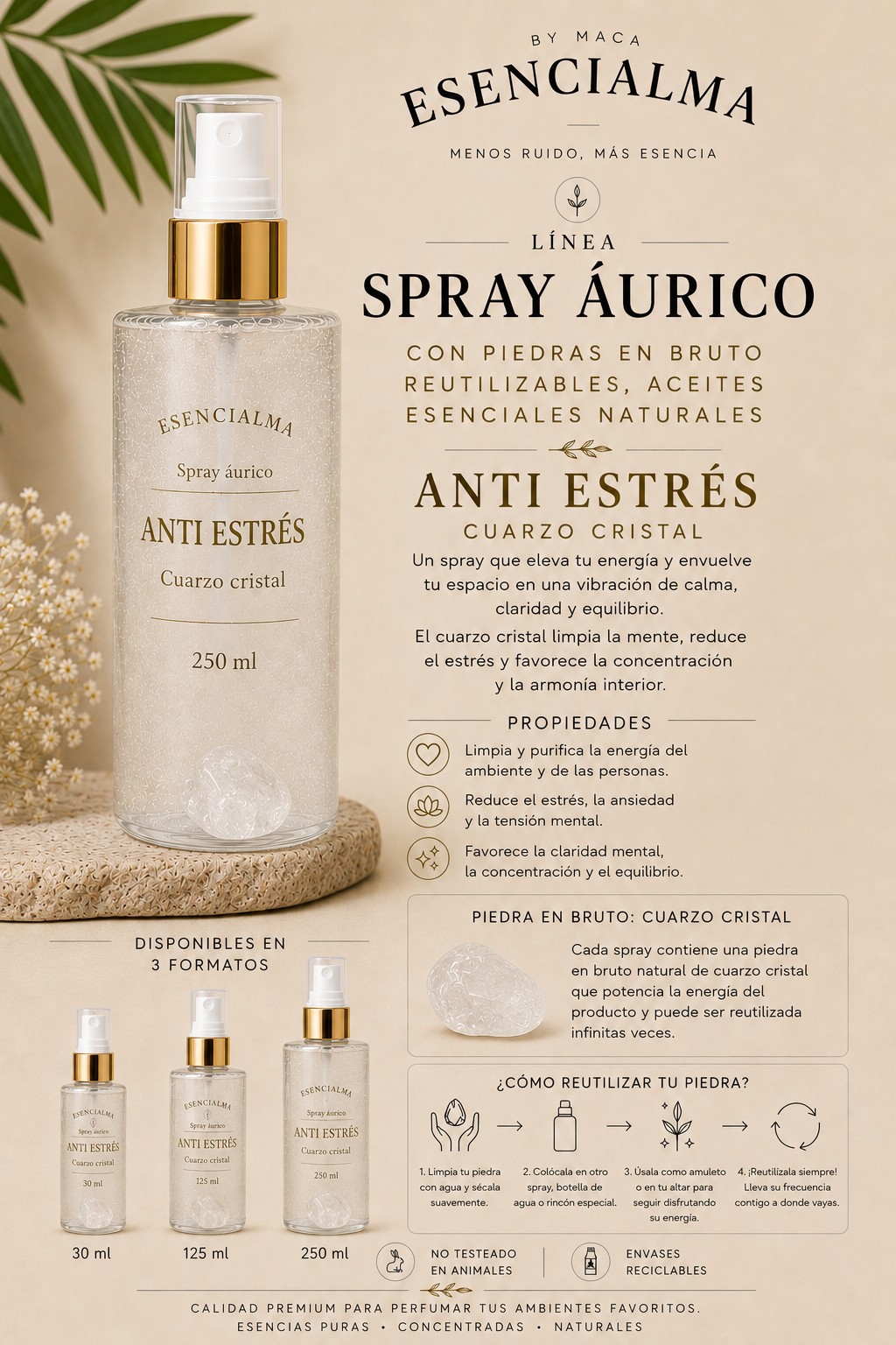 Spray Aurico con Piedras Reciclables - Imagen 3