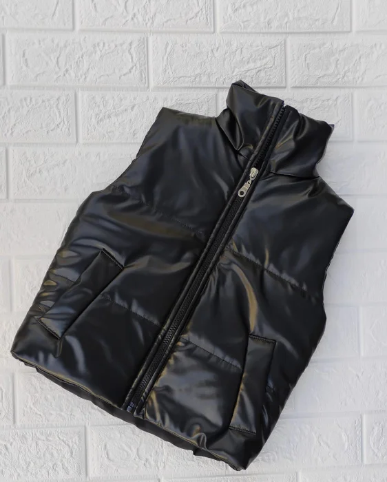 Chaleco Nena  Engomado / Negro 6 al 16