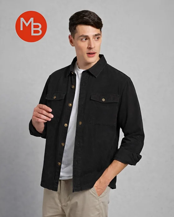 Liquidacion Camisaco Liso Negro