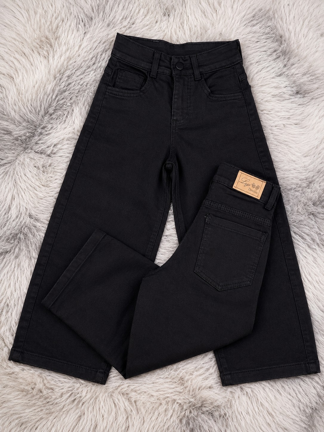 Baggy Clásico Jeans Negro Elastizada - Imagen 1