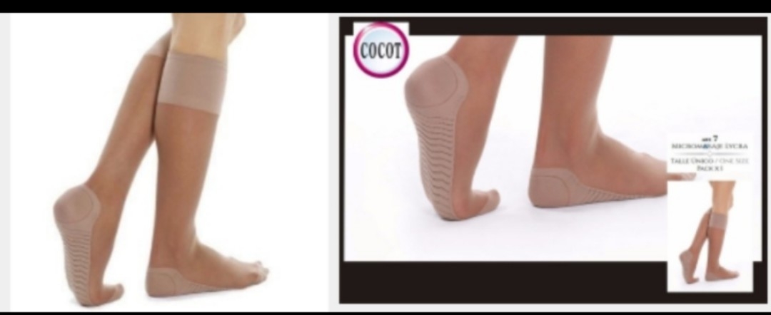 Oferta 2x Cocot 7 Medias Micro Masaje 3/4 Lycra  Piel y Negro - Imagen 3